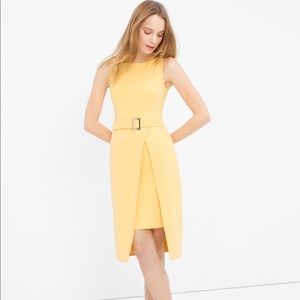 Yello sheath dress with split hem